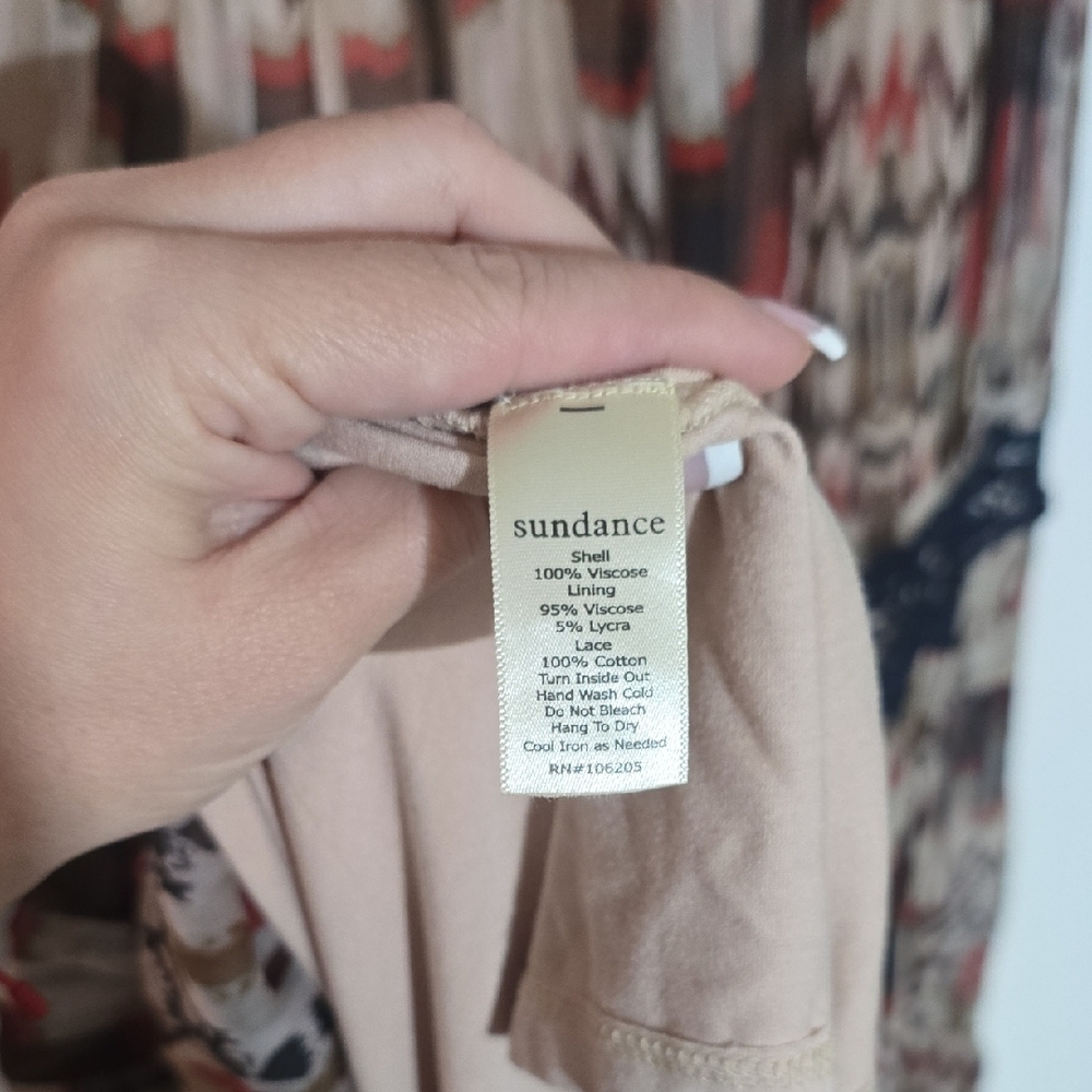 Sundance Ikat Print Blouse in Red, Gray and Navy - Picture 8 of 8